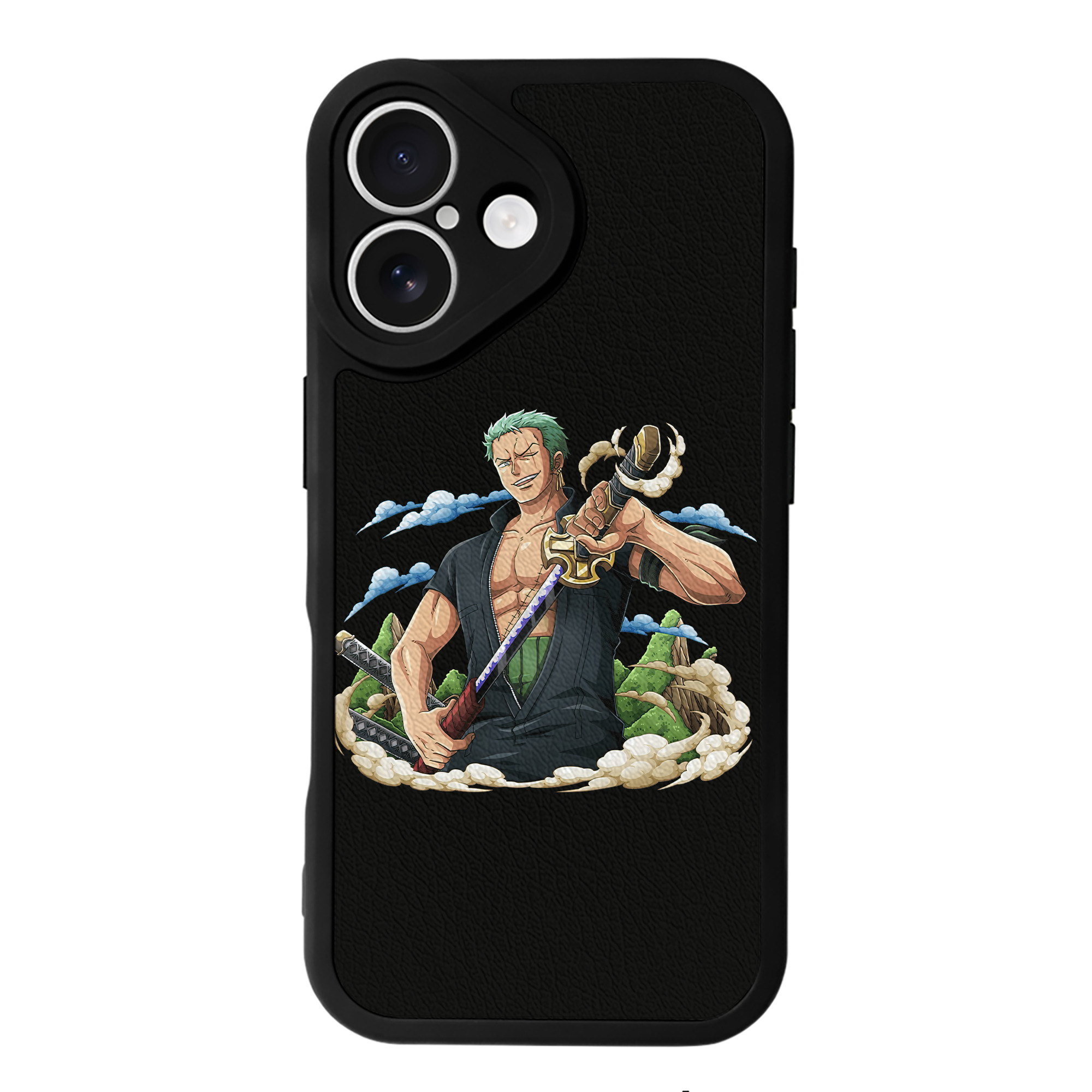 （画像用） ワンピース ロロノア・ゾロ ONE PIECE Roronoa Zoro 【iPhone 16シリーズ対応】シリコンスマホケース（レザー調） 材質：シリコン